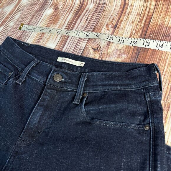 Levi's 505 STRAIGHT Leg Womens Size 27 Blue Mid Rise Jeans Denim Pants 28x30.5 - Picture 4 of 13